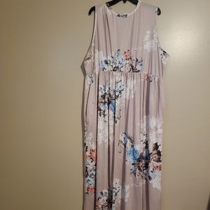 Lilly posh nude floral maxi dress